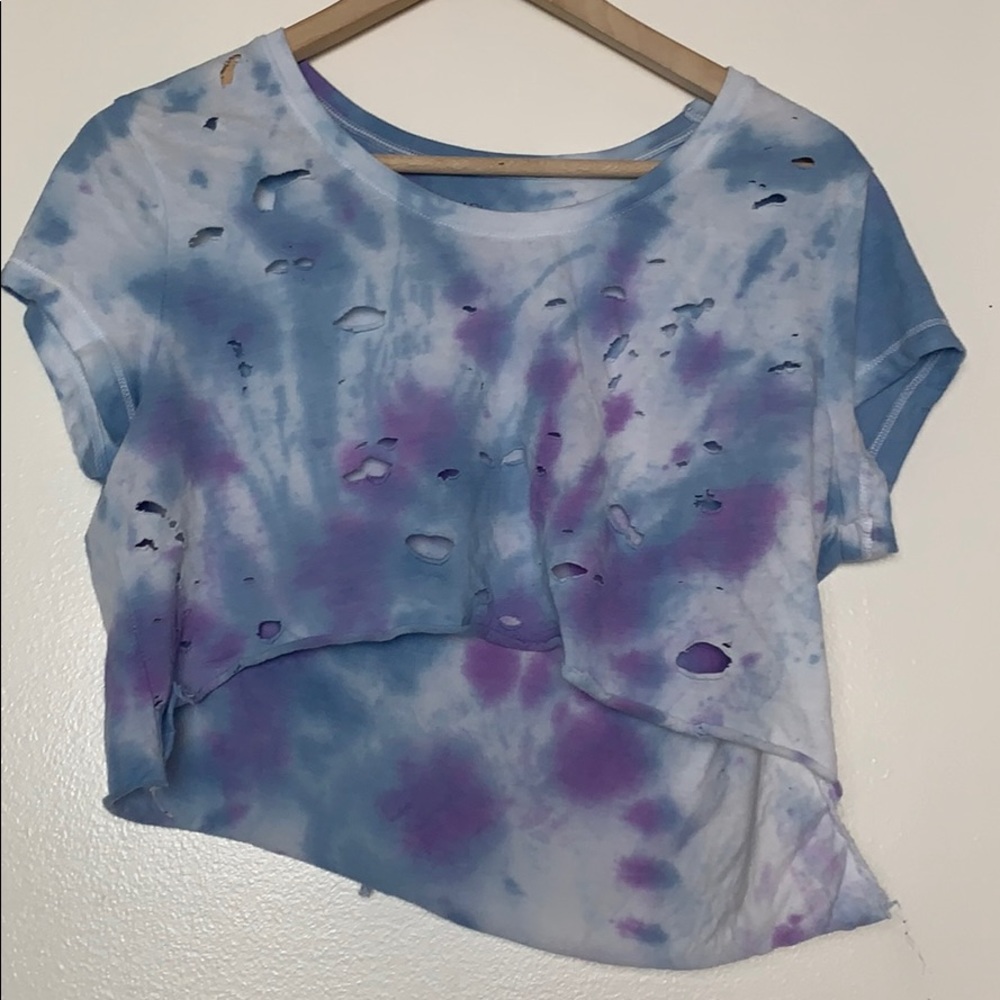 Distressed crop top